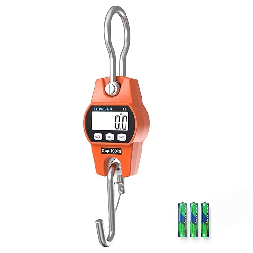 Hanging Scale Handheld 880lb/400kg Crane Scale Luggage Scale,with ABS Plastic case & Big LCD Display, Portable Digital Min...