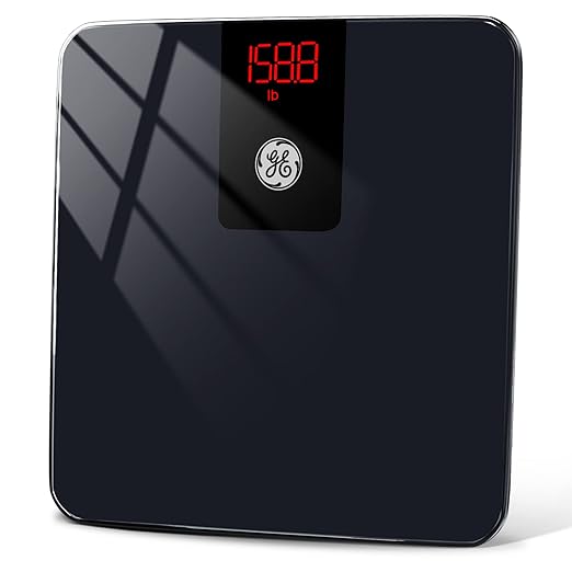 GE Digital Bathroom Scale for Weight, Smart Bluetooth Body Weight and BMI, Electronic Black Weighing Scale for Bath Home, ...