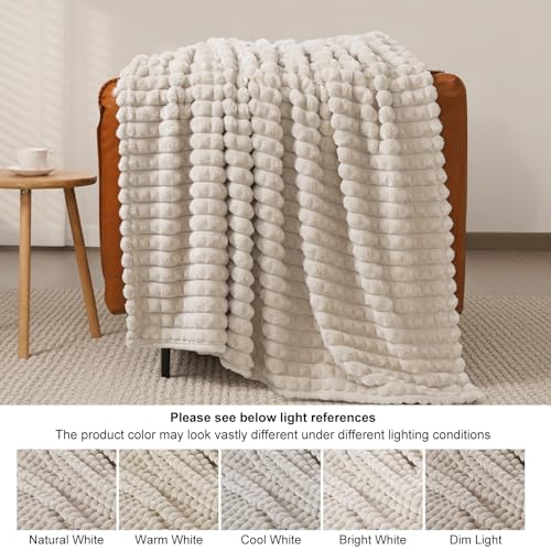 PHF Luxury Soft Fleece Blanket King Size, No Shed No Pilling, 380GSM Fluffy Cozy Throw Blankets for Bed, 108"x90",Lightwei...