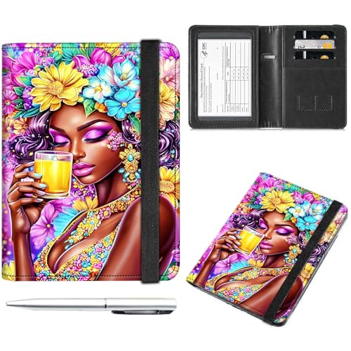 Passport & Vaccine Card Holder Combo with Free Pen, PU Leather Passport Holder for Travel Women & Men, RFID Blocking Passp...