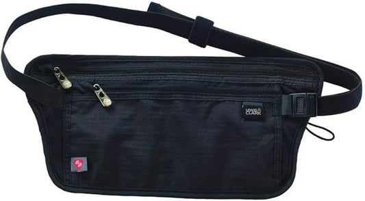 Lewis N. Clark Travel Money Belt Pouch, Slim RFID Blocking Anti Theft Waist Stash Pouches for Cash, Cards and Passport Holder