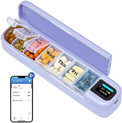 Daviky Smart Pill Organizer with Alarm, Bluetooth Daily Once a Day Pill Box 7 Day with APP, Weekly Travel Pill Case, Porta...