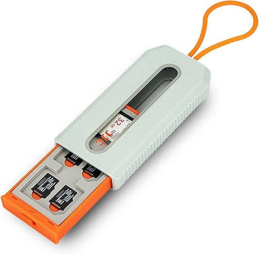 Portable 18 Slots Memory Card Case for 12 Micro SD Card and 6 SD Cards,Pop-up and Transparent Window Design, Micro SD/Micr...