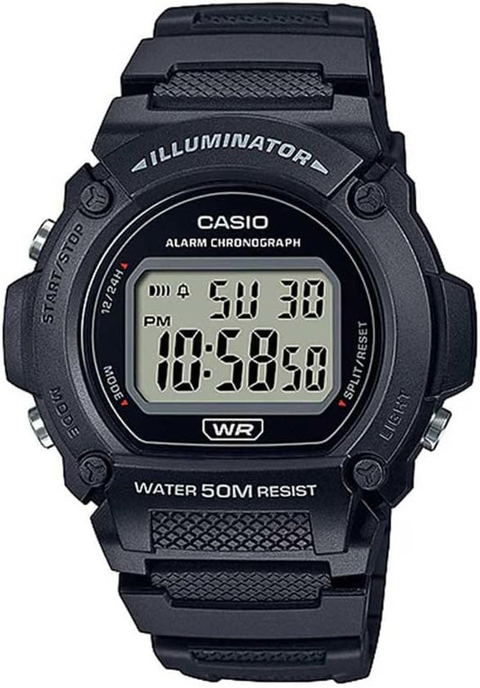 Casio W219H Series | Men’s Digital Watch | 50M WR | LED Illuminator | 100 SEC Chronograph | 1/100 SEC Stopwatch | Daily Al...