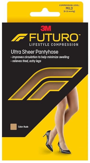 FUTURO Ultra Sheer Pantyhose for Women, Medium Size, Mild Compression (8-15 mm/Hg), Improves Circulation to Minimize Swell...