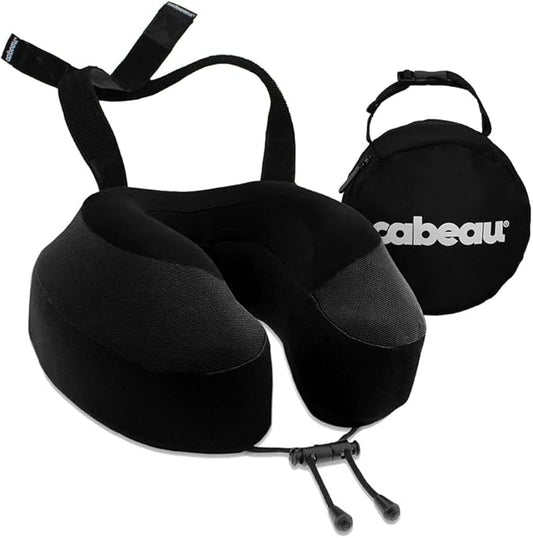 Cabeau Airplane Travel Pillow for Long Flights - Evolution S3 - Supportive Memory Foam with Seat Straps to Secure Your Hea...