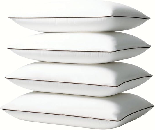 Subrcamos Luxury Comfort Set of 4 Queen Size Bed Pillows - Hypoallergenic Polyester Microfiber Material - Premium Sleep Su...