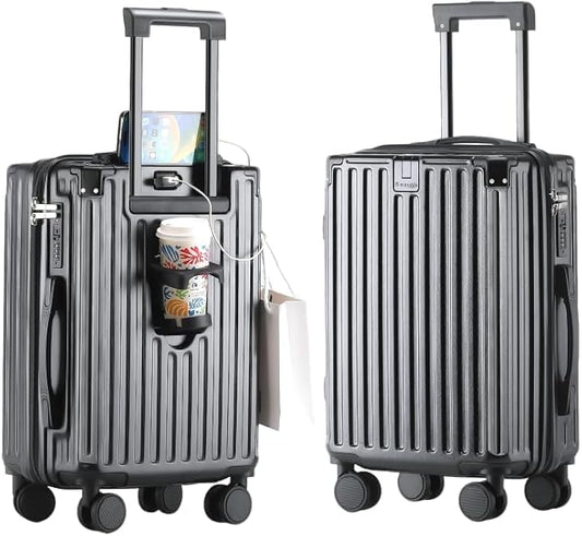 20Inch Carryon Luggage Carryon with CupHolder & USBPort, Hardside Smart Luggage with Airline Approved TSA Lock, Lightweigh...