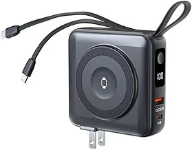 TRON 5-in-1 Travel Charger & 10,000mAh Power Bank, TSA Approved, Wireless for iPhone/Apple Watch/AirPods, Built-in USB-C &...