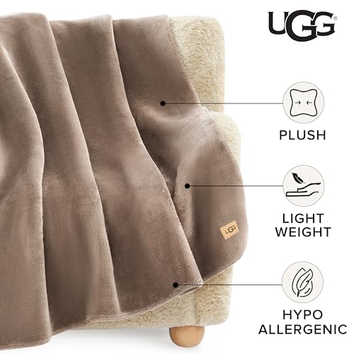 UGG Throw Blanket Fleece Lightweight Soft Cozy Throw for Bed or Chair, Luxury Home Decor, Giftable Christmas Blankets, Mac...