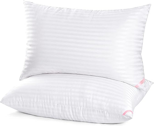 EIUE Hotel Collection Bed Pillows for Sleeping 2 Pack Queen Size，Pillows for Side and Back Sleepers,Super Soft Down Altern...