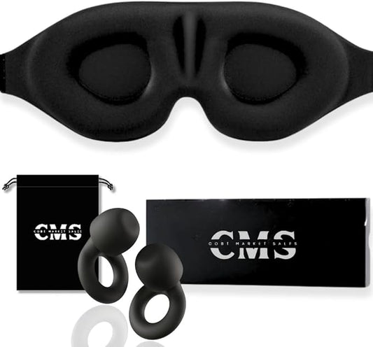 Unisex Sleep Mask - Plus A Pair of Sleep Plugs, Light and Sound Blocking, Soft and Comfortable, The Best Sleep Mask.