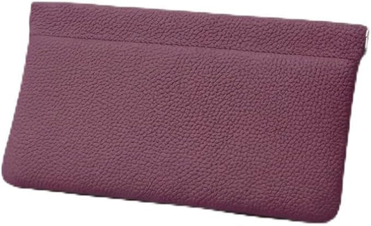 Self-Closing Genuine Full-Grain Leather Long Wallet – Passport Holder, Cash Pouch & Makeup Bag, Travel Organizer, Premium ...