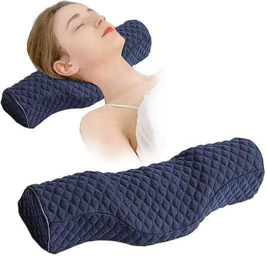 Cervical Neck Pillow for Pain Relief Sleeping, Neck roll Pillow Memory Foam for Stiff Neck Pain Relief ，Travel Bolster Pil...