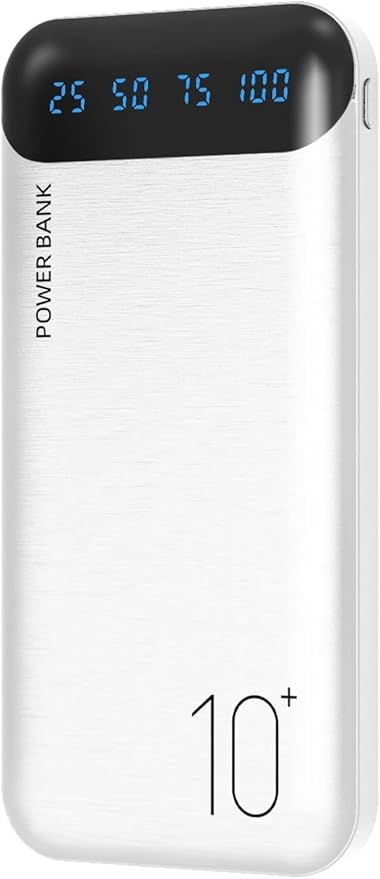 Power Bank 10000mAh Portable Charger Slim External Battery Pack with 2 USB 2.4A Outputs and USB C in/Out Compatible with H...