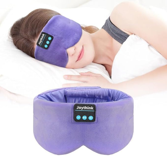 Joythink Sleep Headphones Bluetooth Sleep Mask Silk Headband Earphones Bluetooth Eye Mask for Sleeping On Side Blackout So...