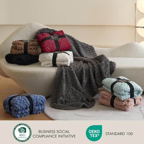 Royoliving Fuzzy Sherpa Wearable Fleece Blanket with Pockets for Adults, Ultra Soft Plush Shawl Throw Blankets (Blush, 5...