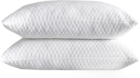 NTCOCO Shredded Memory Foam Bed Pillows for Sleeping Queen Size Set of 2,with Washable Removable Hypoallergenic Sleep Pill...