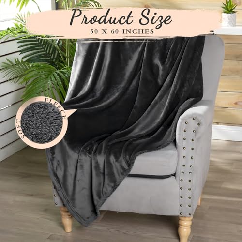 Tinideya 6 Pcs Flannel Fleece Throw Blanket Bulk 50 x 60 Inch Soft Fleece Blanket Warm Throw Blanket Coral Blankets for Co...