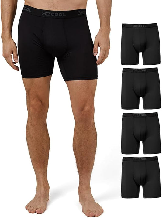 32º DEGREES mens Mens 4-pack Active Mesh Quick Dry Performance Boxer Brief