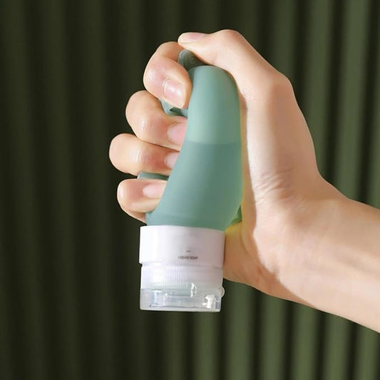 3PCS Portable Large Diameter Silicone Bottle, Travel Bottles for Toiletries, Leak Proof Bottles, Silicone Refillable Conta...