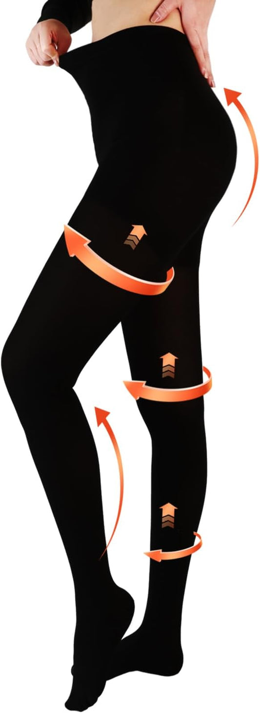 20-30 mmHg Medical Compression Tights for Women, Closed Toe Compression Pantyhose Support Graduated Compression Stockings ...