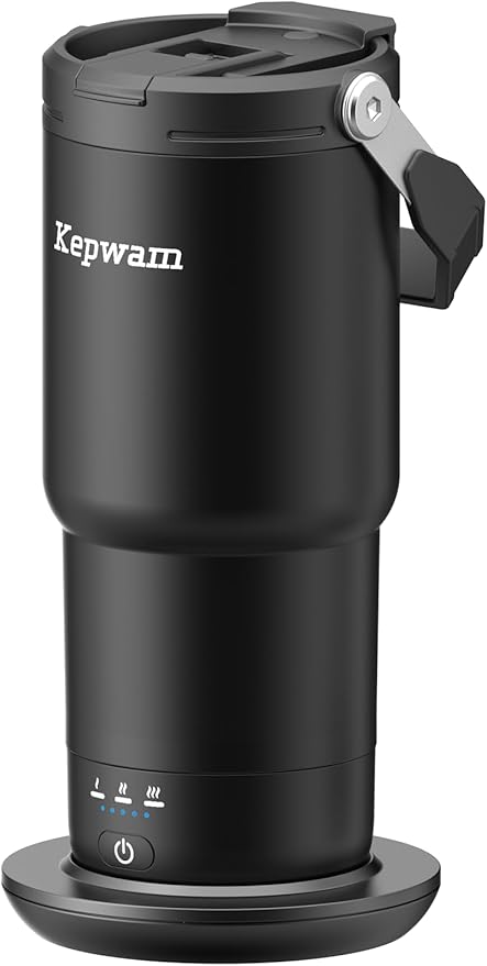 Kepwam Self-Heating Travel Mug 20oz, Temperature-Controlled Coffee Warmer Mug, Smart Travel Coffee Mug Keep Coffee Drinks ...