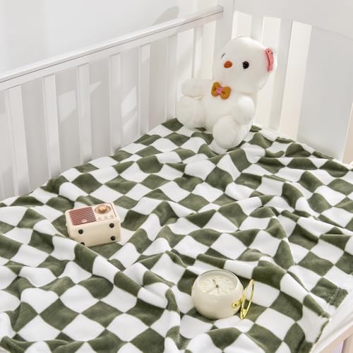 Yurhap Checkered Baby Blanket Fleece Baby Blankets for Boys, Ultra Soft Cozy Fluffy Infant Toddler Newborn Receiving Blank...