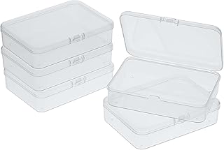 2Pcs Small Transparent Plastic Storage Boxes - Portable Travel Cases, Multipurpose Solution for Beads, Jewelry, Cards, Cra...