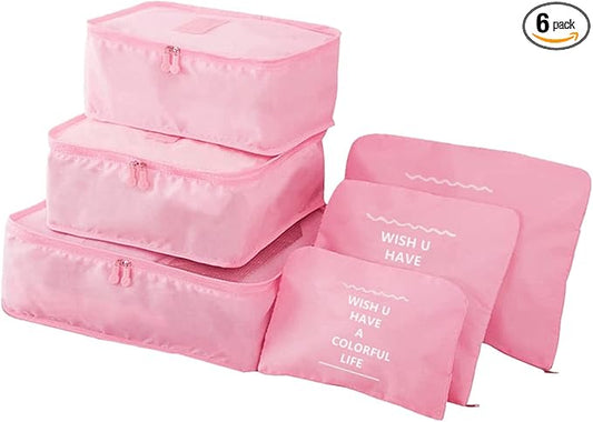 GUIFIER 6 Pack Packing Cubes for Suitcases, Luggage Organizer, Travel Bag Organizer Storage Bags, Travel Cubes Compression...