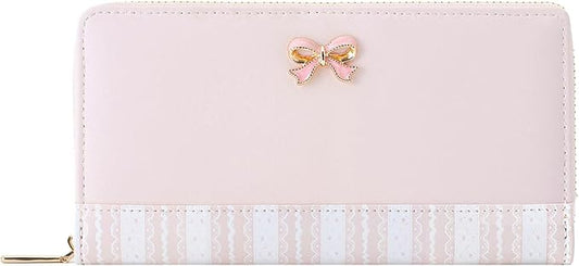 Sunwel Fashion Cute Wallets Girls Coquette Bow Small Wallet Pink Aesthetic with Card Slots ID Window Purse for Women