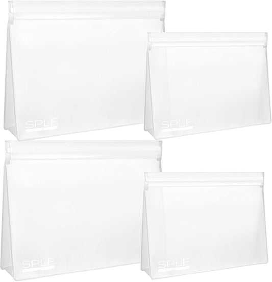 SPLF 4 Pack Leakproof Clear Toiletry bags, TSA Approved Quart Size Zipper Bags, BPA Free Travel Makeup Cosmetic Bags for W...