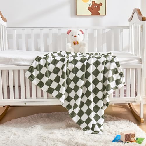 Yurhap Checkered Baby Blanket Fleece Baby Blankets for Boys, Ultra Soft Cozy Fluffy Infant Toddler Newborn Receiving Blank...