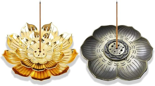 Incense Holder with Incense Stick Tray,Multi-Functional Incense Burner and Stick Holder Combo,Detachable Ash Catcher (Gold...