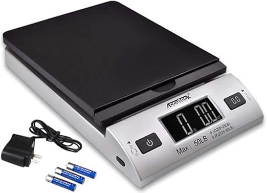 Accuteck 8250 High Accuracy Digital Shipping Scale and Postal Scale, 0.1oz Precision, 50Lb