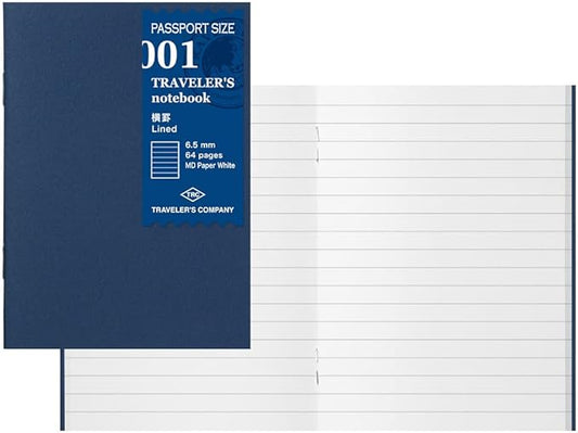 Traveler's Notebook Refill, Horizontal Ruled, 3 Pack, Passport Size 14368006