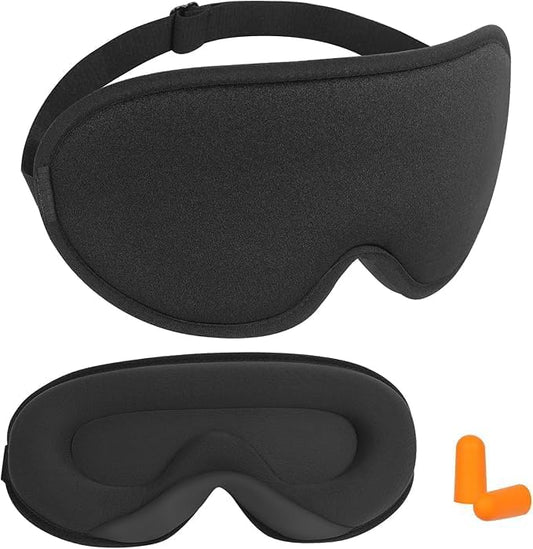 ANPKEC Sleep Mask,3D Contoured Sleeping Mask,99% Light Blocking Eye Mask, Zero Eye Pressure Cup Blindfold for Men Women, w...