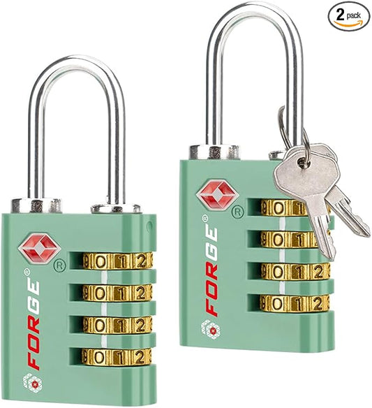 Forge Dual-Opening: Key or Combination Access Lock, TSA Approved Locks for Luggage, Pelican case, Travel, Gym, School, Sta...
