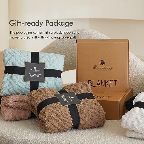 Royoliving Fuzzy Sherpa Wearable Fleece Blanket with Pockets for Adults, Ultra Soft Plush Shawl Throw Blankets (Blush, 5...