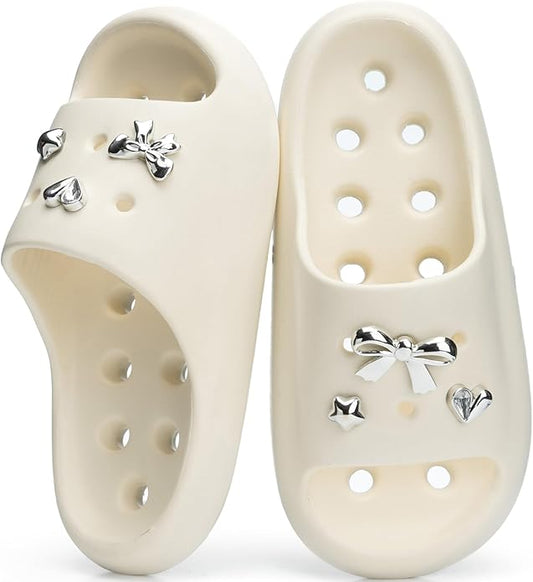 GOEWY Shower Shoes with Drain Holes Exquisite Accessories for Women Gym Shower Slippers Slides Quick Drying Bathroom Beach...