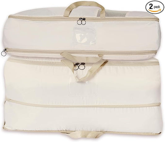 HappiBox 2-pack XXL Comforter Storage Bag - Space Saving Compression Bag for Pillows, Blankets, Bedding -Collapsible Extra...