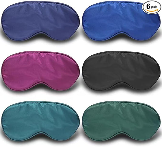 Hochoek Silk Sleep Mask 6 Pack - Soft, Breathable, Reduces Puffy