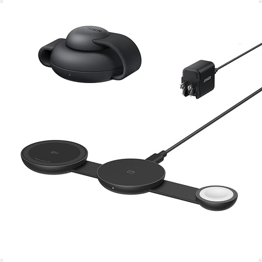 Anker MagSafe Compatible MagGo UFO 3-in-1 Charger, iPhone 17 Wireless Charging Station, 15W Qi2 Certified, Foldable Travel...