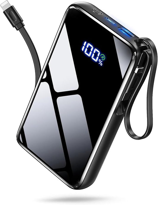 YBYP Portable Charger Power Bank 50000mAh, 22.5W Fast Charging Portable Charger with Built-in Cables, Travel Camping 4 Out...