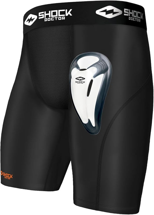 Shock Doctor Compression Short Underwear with BioFlex Cup. Athletic Support