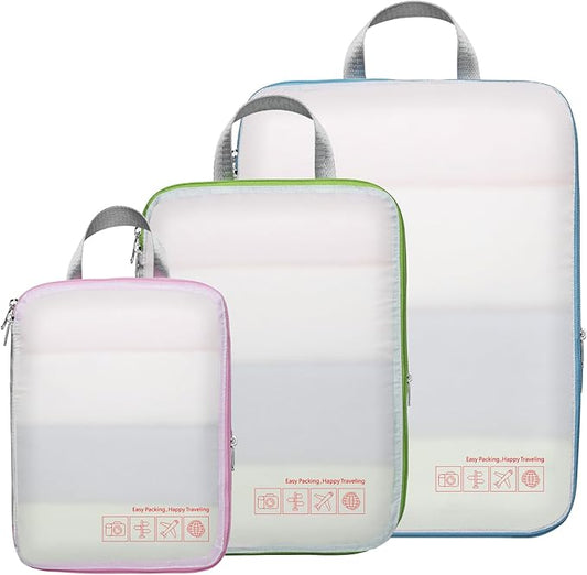 Cambond Compression Packing Cubes for Travel Women - Lightweight Luggage Organizers Bag Packing Cubes for Carry on Suitcases