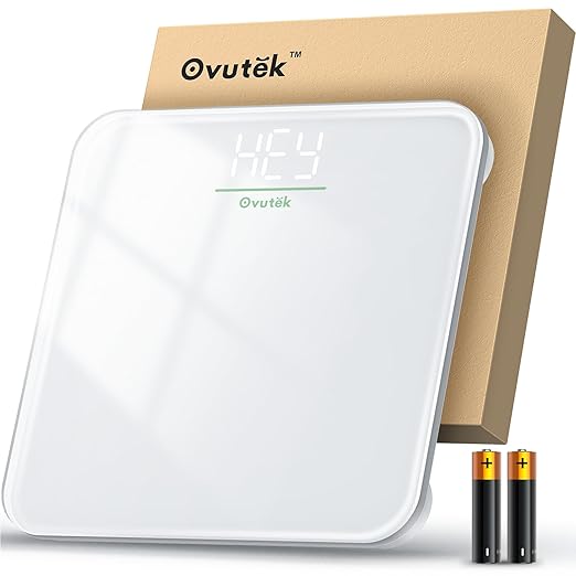 Ovutek Bathroom Scale for Body Weight, Highly Accurate Digital Weighing Machine for People, Upgraded Batteries Included, C...