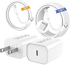 (6ft+10ft) iPhone Charger Fast Charging for iPhone 14 13 12 Fast Charger,20W USB C Wall Charger with Type C to Lightning C...