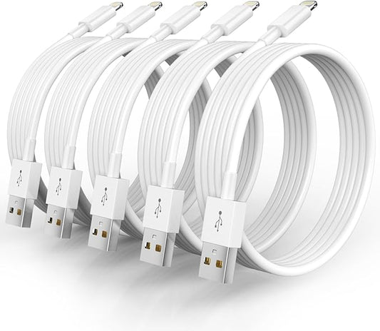 5 Pack(10FT)[Apple MFi Certified] iPhone Charger Long Lightning Cable Fast Charging iPhone Cord Compatible iPhone 14/14 Pr...