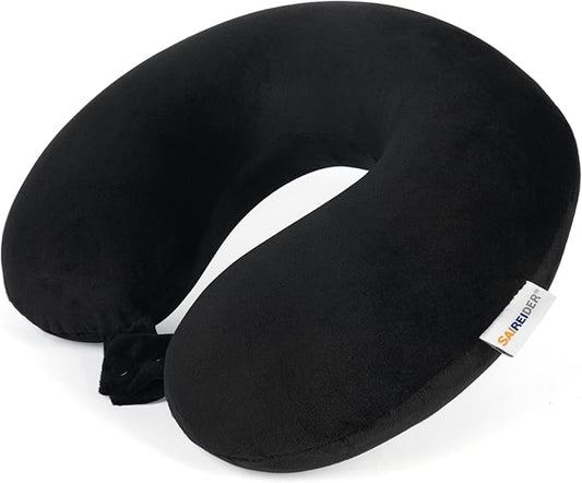 SAIREIDER Travel Pillow 100% Pure Memory Foam Travel Neck Pillow, Airplane Pillow for Traveling、Car、Home、Office，Washable C...